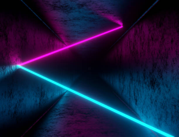 istock 3d render, abstract tunnel background with iridescent neon lights 1303619294