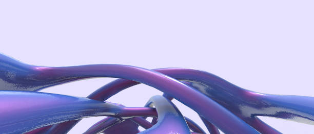 istock Abstract Curves Futuristic technology digital and science Concept on Paper background. website,banner-3d rendering 1303619968