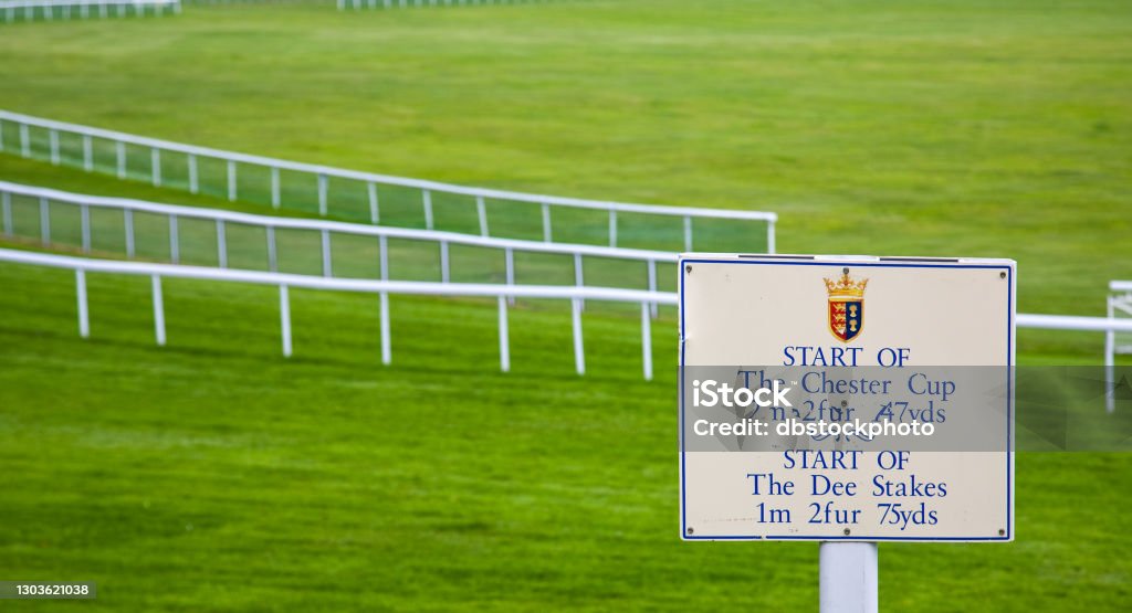 view of Chester Racecourse, Chester, UK Chester - England Stock Photo