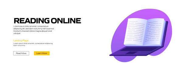 istock Reading Online Concept Vector Illustration for Website Banner, Advertisement and Marketing Material, Online Advertising, Business Presentation etc. 1303625473