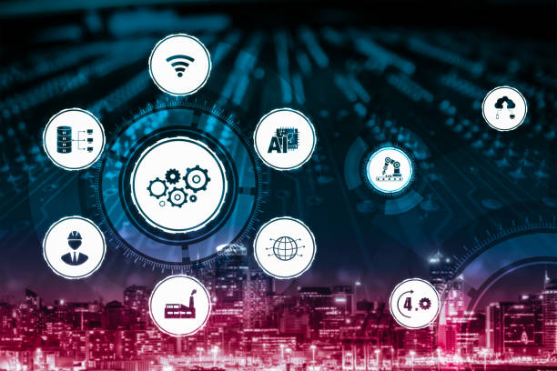 istock Industry 4.0 technology concept - Smart factory for fourth industrial revolution 1303628367