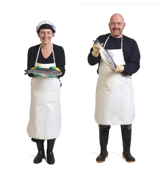 istock portrait of a fishmonger on white background 1303630575