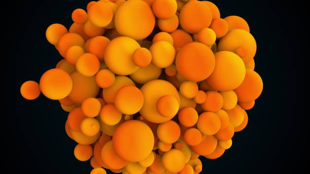 istock Random multicolored spheres. Computer generated abstract form of large and small balls. 3d rendering background 1303639157