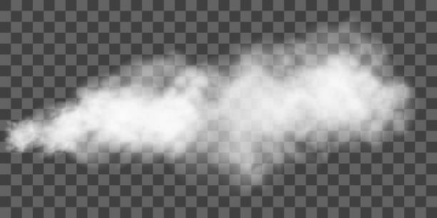 White smoke puff isolated on transparent background. White smoke puff isolated on transparent background. steam stock illustrations