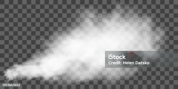 White Smoke Puff Isolated On Transparent Background Stock Illustration -  Download Image Now - iStock