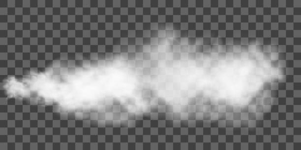 белый дым слойка изолированы на прозрачном фоне. - fog stock illustrations