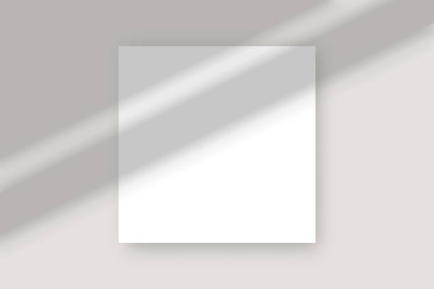 istock Overlay effect on paper sheet. Scenes of natural lighting. Minimalistic window frames blurred banner mockup 1303647363