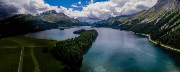 istock Swiss valley in the alps - Aerial Panoramic 1303653396