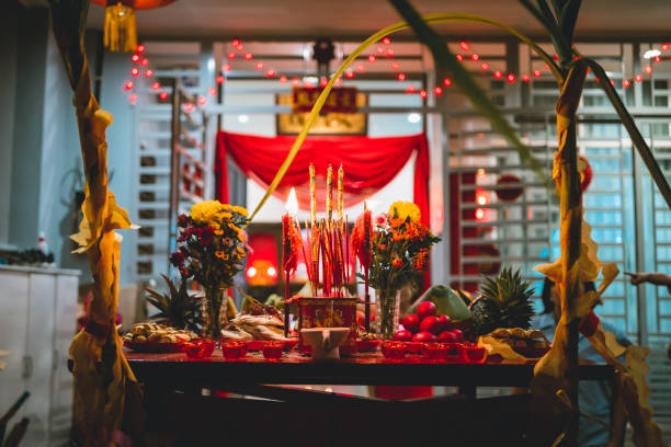 Chinese New Year 9th day Jade Emperor praying.