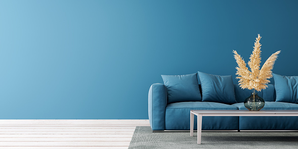 Blue Armchair isolated over a white background