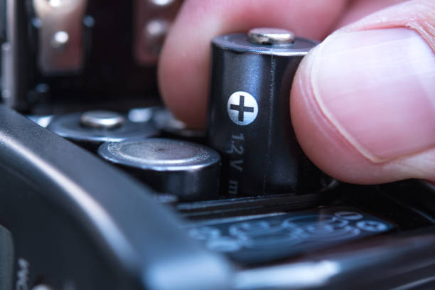 istock The concept of replacing batteries while traveling. AA batteries. 1303659928