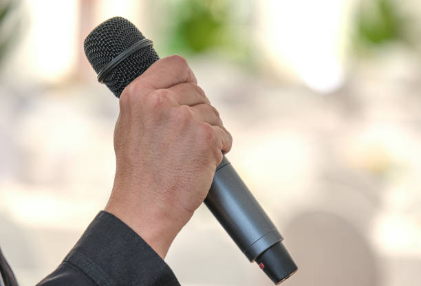 Concept communication, media, event, stage, news, speech, audio, speaker or press concept
