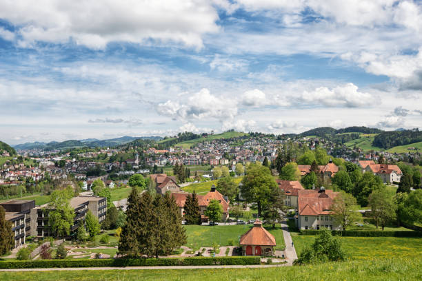 Herisau, capital town of canton Appenzell Ausserrhoden in Switzerland Herisau, capital town of canton Appenzell Ausserrhoden in Switzerland appenzell ausserrhoden stock pictures, royalty-free photos & images