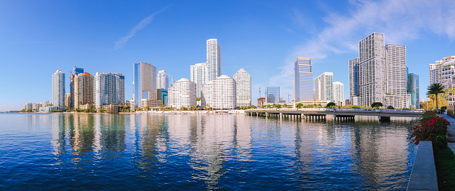 Brickell Key city centre Miami Florida skyline USA