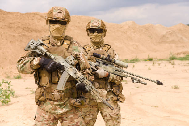 istock Portrait of two special forces soldiers 1303666631