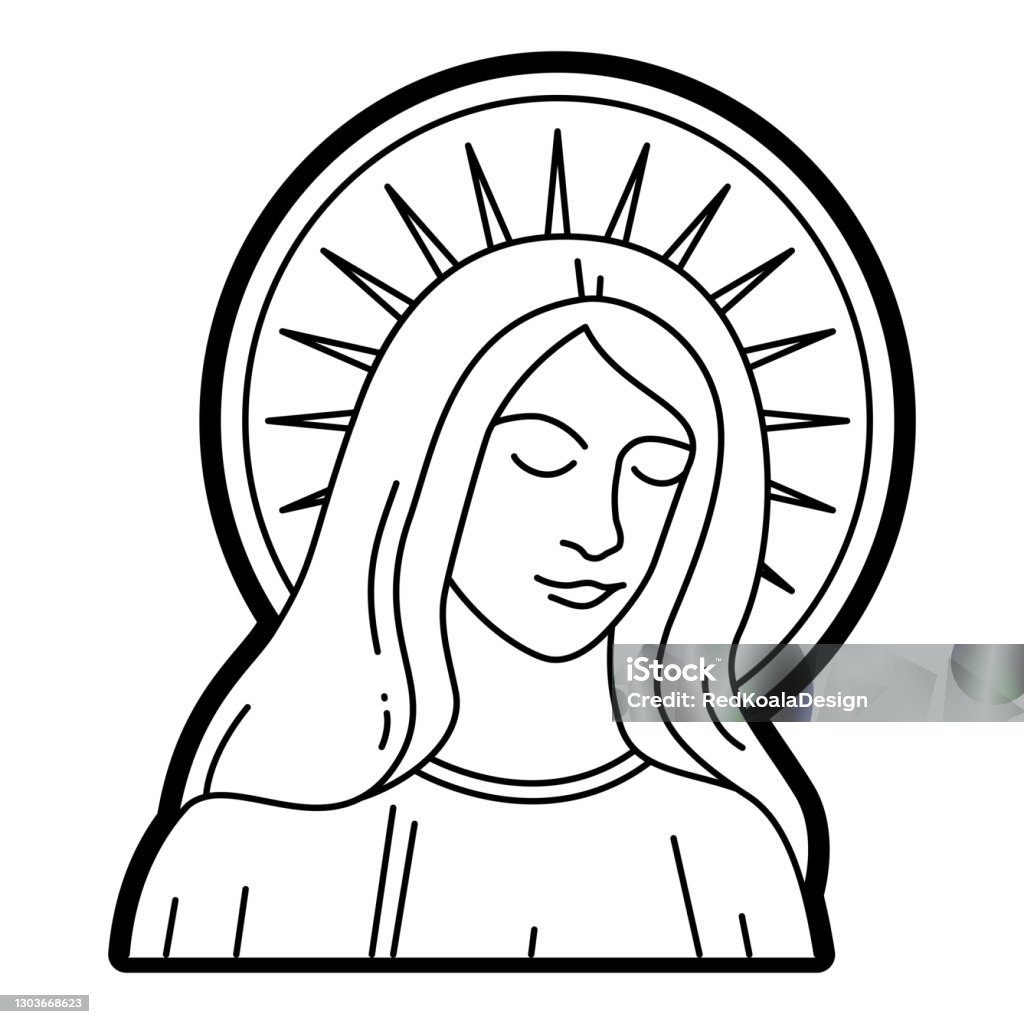 Ilustración de Estatua De La Virgen María Ilustración Católica Vector Dibujo De Línea Religiosa De La Virgen De Gracia Cabeza Y Pecho y más Vectores Libres de Derechos de La Virgen María - Ilustración de Estatua De La Virgen María Ilustración Católica Vector Dibujo De Línea Religiosa De La Virgen De Gracia Cabeza Y Pecho y más Vectores Libres de Derechos de La Virgen María -