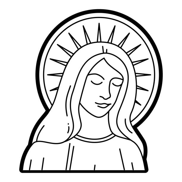 Virgin Mary Icon Illustrations, Royalty-Free Vector Graphics & Clip Art ...