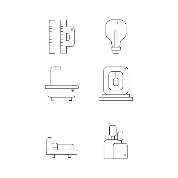 Vector illustration of Simple set with icon of design apartment or repair.