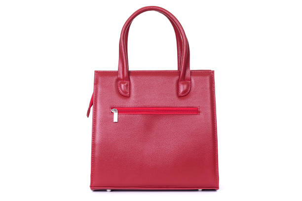 istock red women's leather accessory, stylish bag on a white background 1303671714