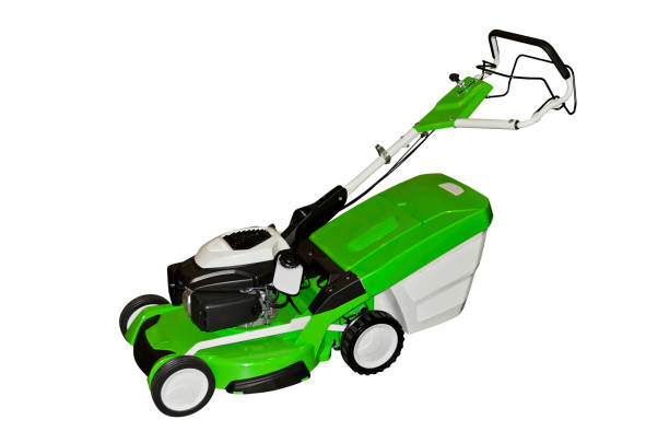 Electric Lawn Mower isolated on white.
