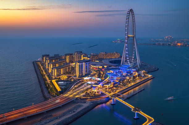 Bluewaters Island Dubai Bluewaters Island Dubai located near Jumeirah Beach Residence Dubai Marina dubai island stock pictures, royalty-free photos & images