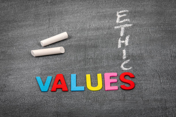 istock Values and Ethic concept. Colored letters of the alphabet 1303673710