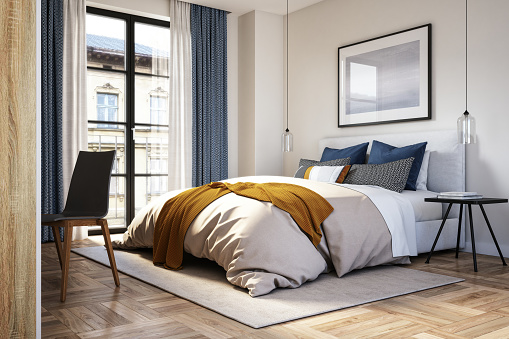 Modern bedroom interior - stock photo