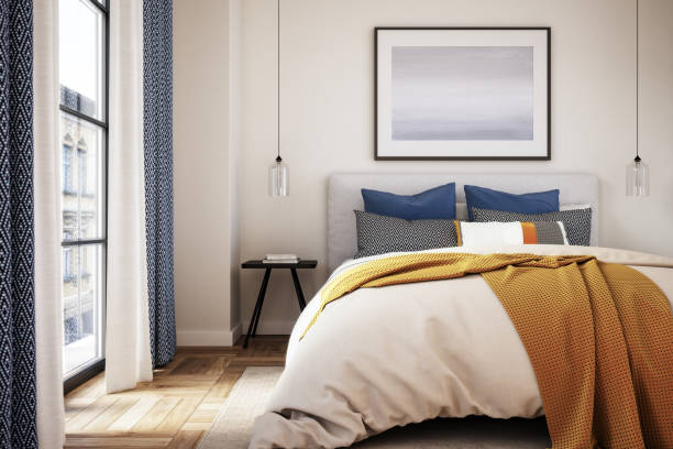Modern bedroom interior - stock photo