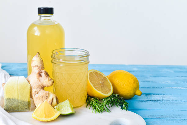istock Ginger Lemon Spice Kombucha - Natural Probiotic Drink 1303674872