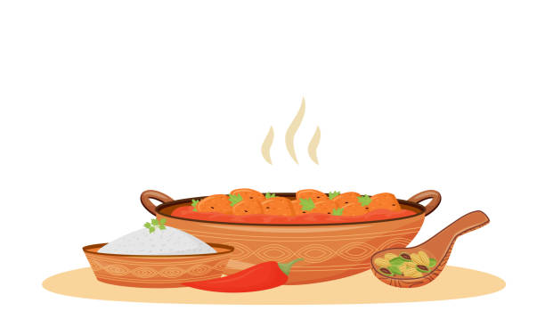 Hot Butter Chicken Cartoon Vector Illustration Traditional Indian Food Meat In Spiced Tomato Sauce Flat Color Object Restaurant Meal Served Makhani Chicken Isolated On White Background Stock Illustration - Download Image Now - Hot Butter Chicken Cartoon Vector Illustration Traditional Indian Food Meat In Spiced Tomato Sauce Flat Color Object Restaurant Meal Served Makhani Chicken Isolated On White Background Stock Illustration - Download Image Now -
