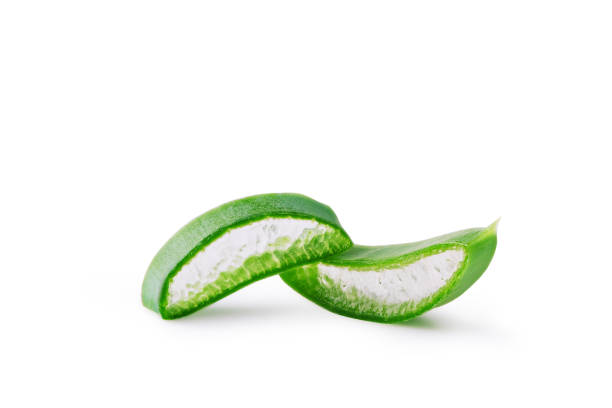 istock Aloe Vera slices isolated on white background. Clipping path 1303676335