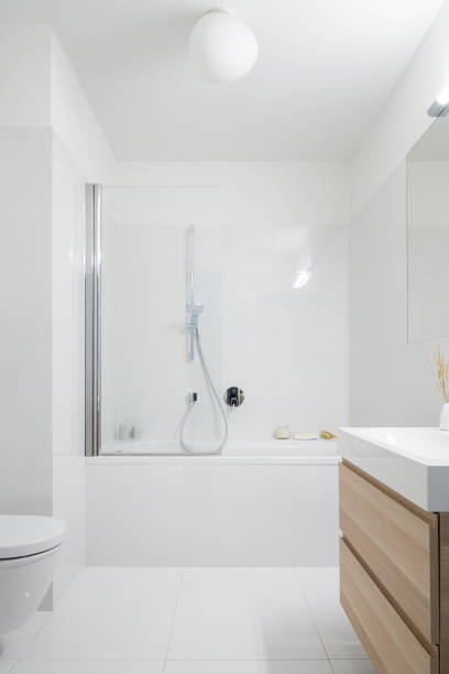 istock Classic style bathroom with bathtub 1303678311