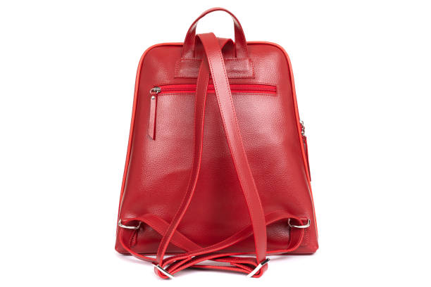 women's leather accessory, stylish bag on a white background