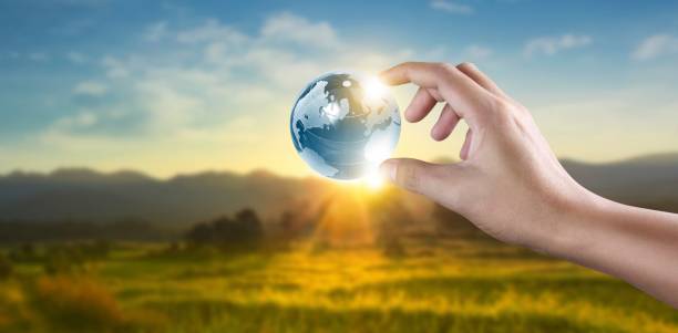 istock Globe in hand, Earth energy saving concept, image furnished by NASA 1303681669