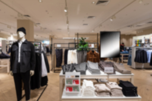 blur photo: Interior in a modern shopping center.