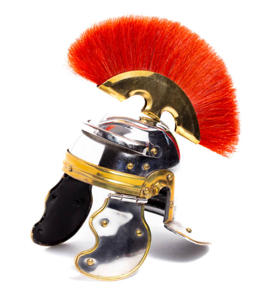istock A Centurions Helmet Isolated on a White Background 1303687387