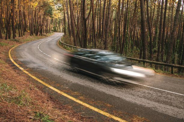 istock Car in motion on a road 1303688491