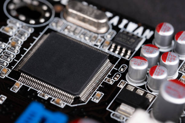 istock Part of a mother board circuit. 1303688663