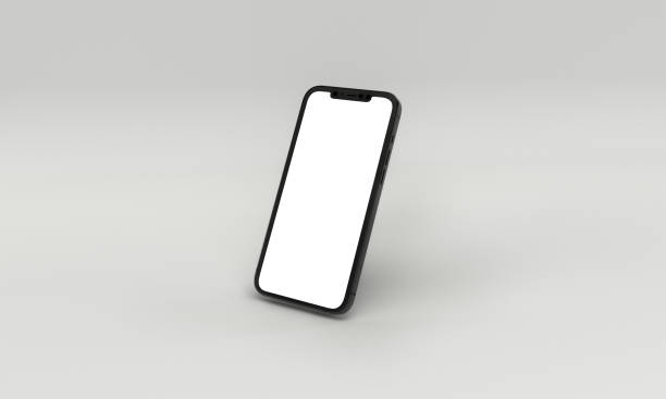 istock 3d render illustration hand holding the white smartphone with full screen and modern frame less design - isolated on white background 1303688706