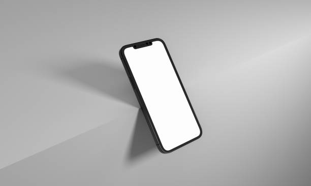 istock 3d render illustration hand holding the white smartphone with full screen and modern frame less design - isolated on white background 1303688727