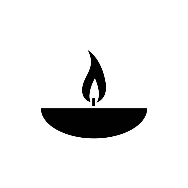 Candle icon, logo isolated on white background Candle icon, logo isolated on white background flame silhouettes stock illustrations
