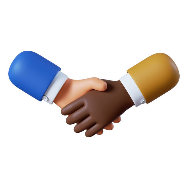 International diplomatic hands icon. African American and caucasian cartoon character handshake. Business clip art isolated on white background. International diplomatic hands icon. African American and caucasian cartoon character handshake. Business clip art isolated on white background. male likeness photos stock pictures, royalty-free photos & images