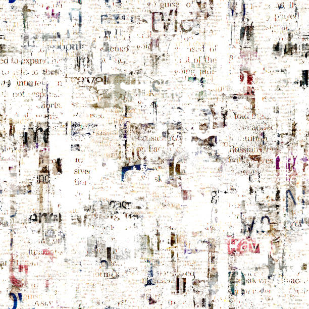 istock Newspaper seamless pattern with old vintage unreadable paper texture background 1303696665