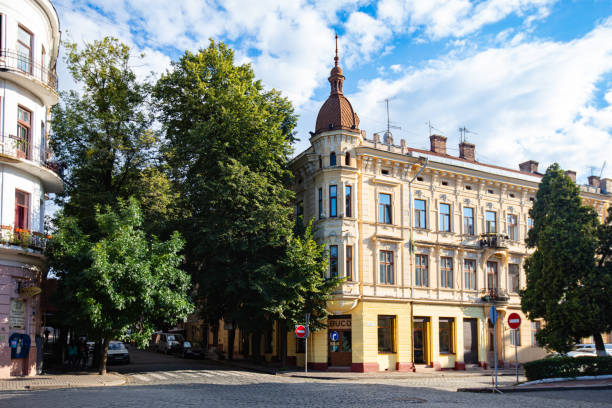 CHERNIVTSI, UKRAINE - JUNE 16, 2017: Chernivtsi street