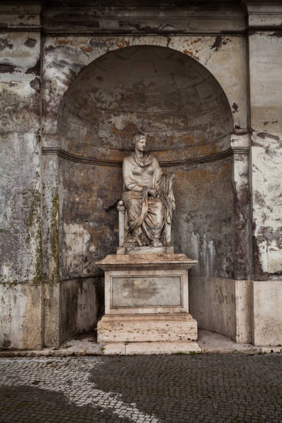 a photo about ancient sculpture near piazza del popolo (people's square), rome - piazza del nettuno imagens e fotografias de stock