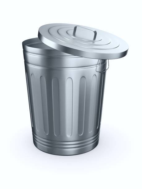 istock Open garbage basket on white background. Isolated 3D illustration 1303707402