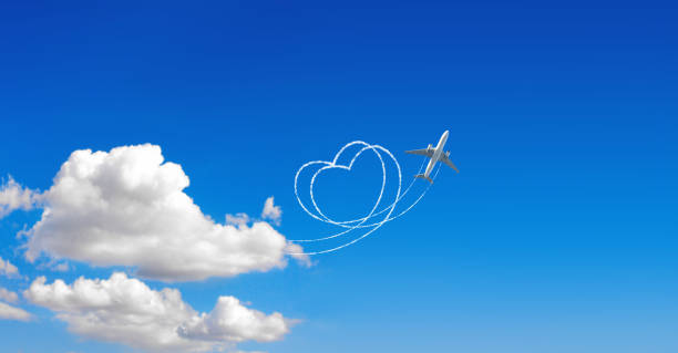 istock Aircraft draw a heart in the sky 1303710321