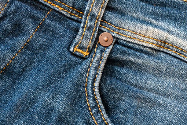 istock Denim jeans pattern, close up textured jean background, detailed fabric texture 1303719498