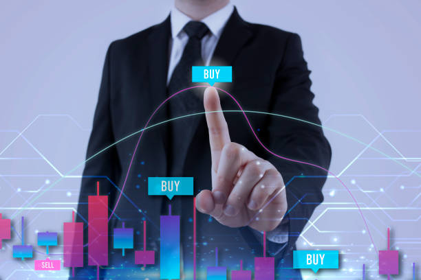 istock Digital Marketing. Virtual screen and icon modern interface of online store purchasing via customer network connection. Business innovation technology concept. 1303720522