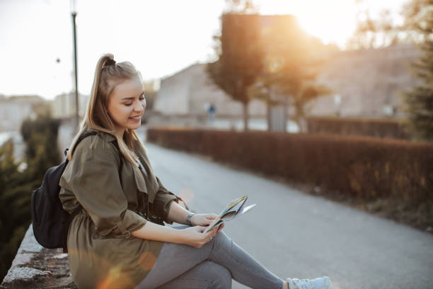 istock Young blonde Solo Traveler 1303722119